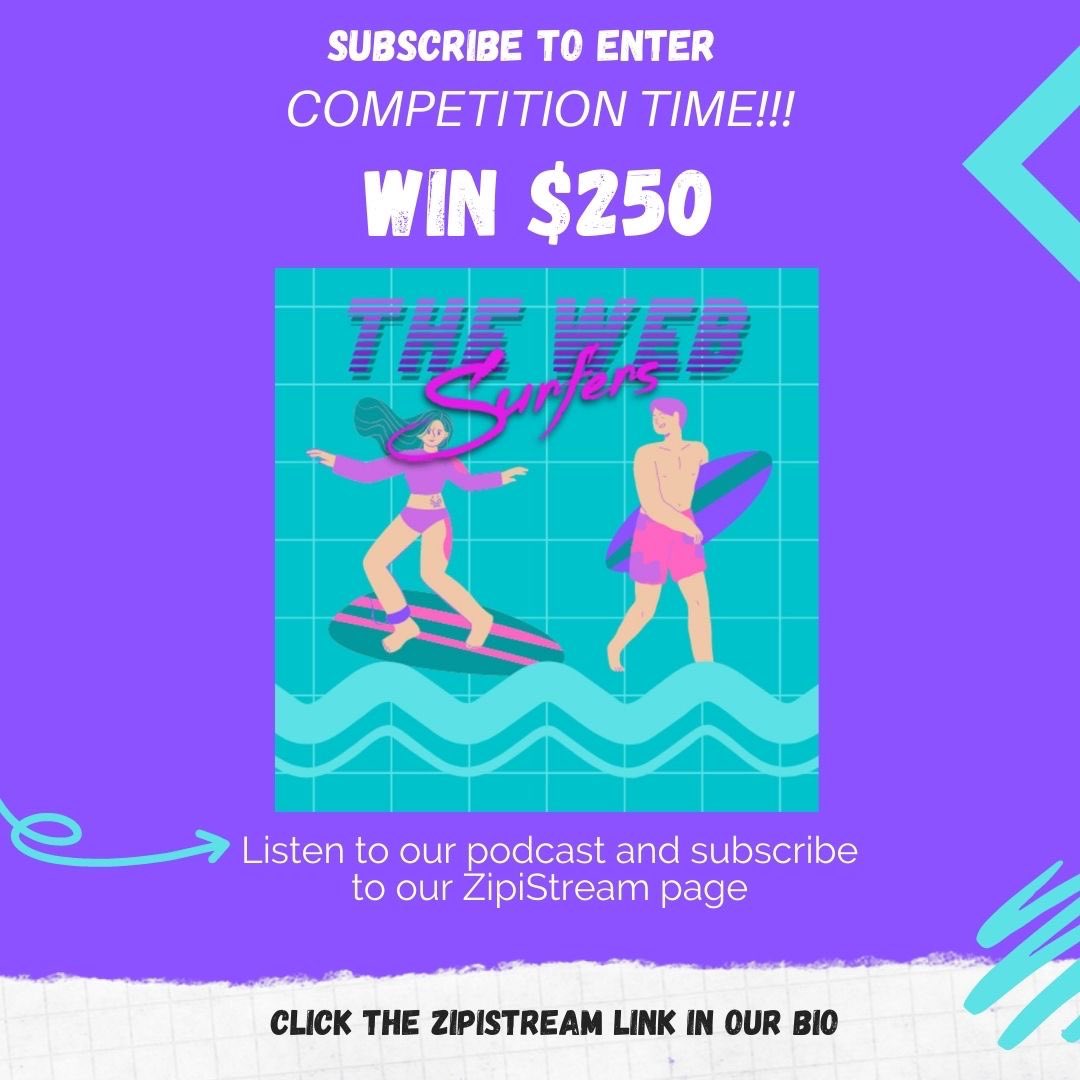 thewebsurfers's tweet photo. Our podcast is now on ZipiStream, which means every month one of our listeners will get the chance to win $250. Make sure you subscribe to our podcast on ZipiStream for your chance to win.
Link in bio #ZipiStream #PodcastCompetition https://t.co/c3qT6VCFOk