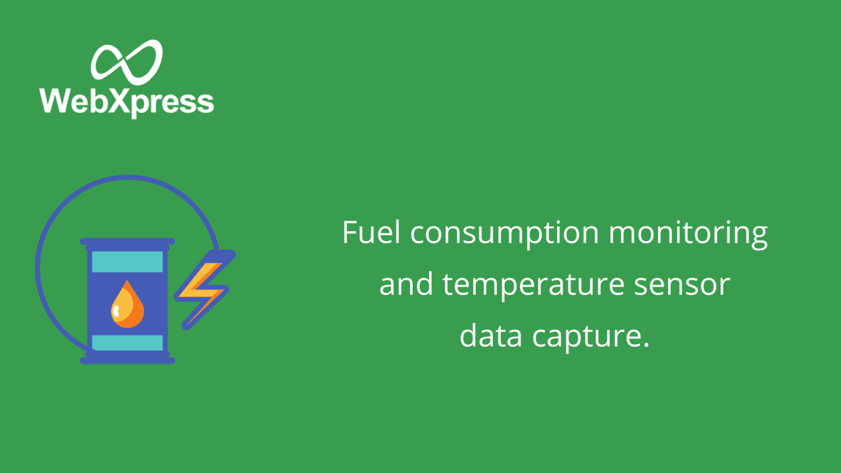 GoWebXpress's tweet photo. 4. Auto-alerts in case of temperature variation.
5. fuel consumption monitoring and temperature sensor data capture.
.
.
#FuelShortage #content #sensors #variation #CAPTURA #webxpress #BeastFromTomorrow #SprintersGaming https://t.co/G6bpzGMczw