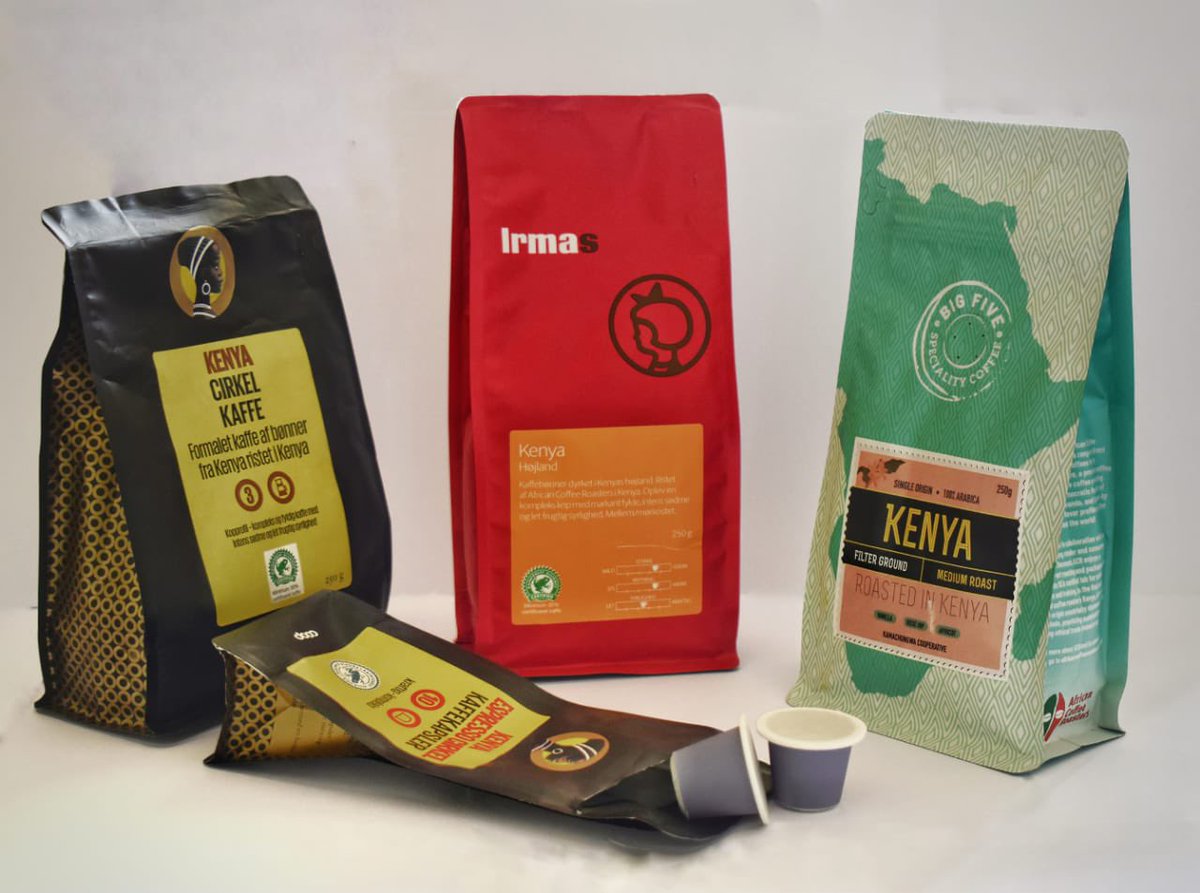epzakenya's tweet photo. #FromKenyatotheworld #EPZprogram #agroprocessingintheEPZ some of the coffee brands that African Coffee Roasters EPZ Limited processes for the export market. The coffee is sourced from @kerichocountygv @Tweet_Kericho @maina_betty @MakeItKenya @Trade_Kenya @IndustryKE https://t.co/DsQQzPakwr