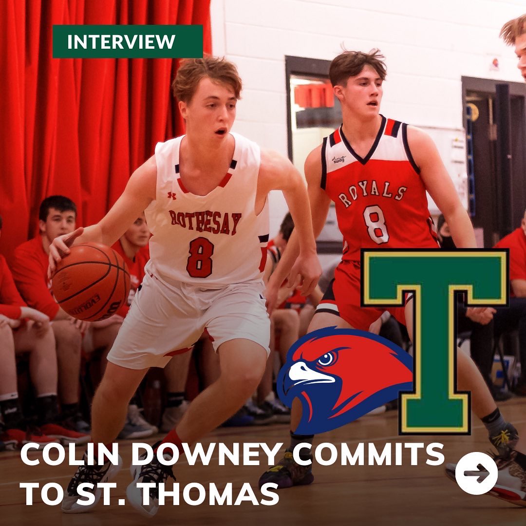 RothesayHigh's tweet photo. Check it out! Colin Downey has committed to @STUMENSBBALL ! Way to go, Colin! STU is lucky to have you! 🏀💯 #hawks https://t.co/Eh6JkmsUJd