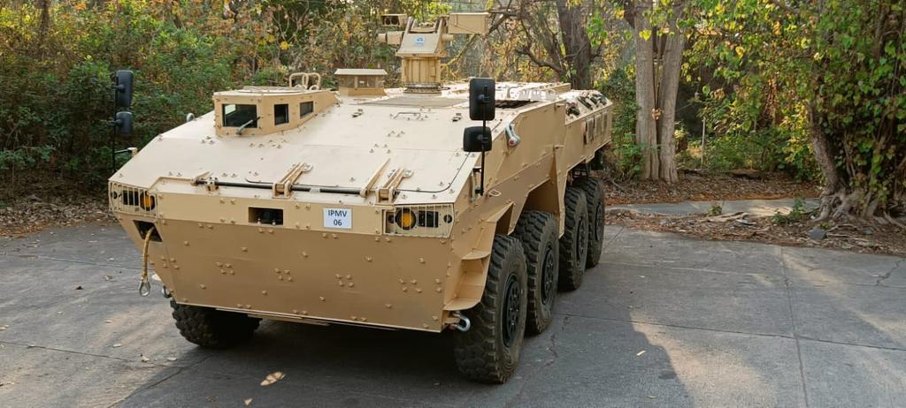 DefenceDecode's tweet photo. Tata Advanced Systems Limited (@tataadvanced) has handed over the 1st lot of #DRDO Infantry Protected Mobility Vehicles (#IPMVs) aka WhAp to the Army Chief today. https://t.co/ZDjocqXRkc