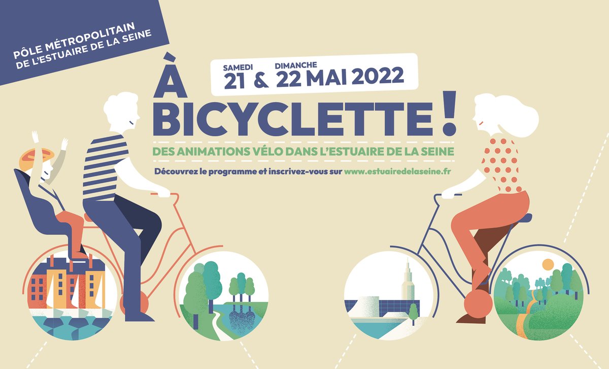 estuaire_seine's tweet photo. À bicyclette les 21 &amp; 22 mai !

Le Pôle métropolitain organise 10 balades à #velo adaptées aux familles et des #Animations seront organisées à travers l’estuaire de la Seine en partenariat avec les offices de #tourisme du territoire et la @FFVelo_officiel

https://t.co/13MygnZZm8 https://t.co/M2bPyyjc3C