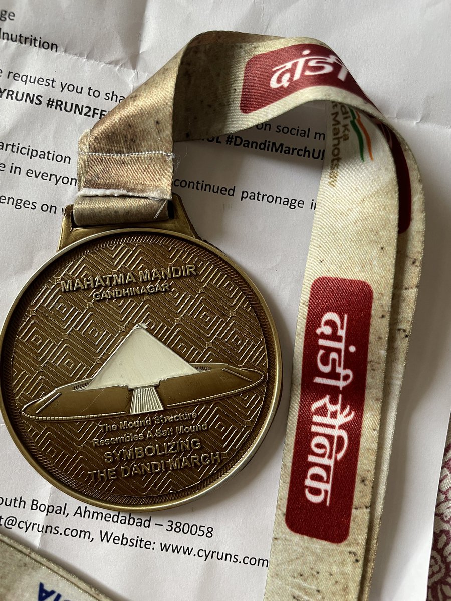 nisharai_ggc's tweet photo. Humbled Received #DANDIMARCH #DANDIMARCHULTRACHALLENGE Finisher Medal covering 385 Km via #Cycling #AzadikaAmritMahotsav #Challenges #cycling #cyclinglife #motivation #Applaud #Recognition and most important #fitnessjourney #DMUC #CYRUNS #RUN2FEED #COACHRAHUL #health @CyrunsFit https://t.co/voDAHYI6QK
