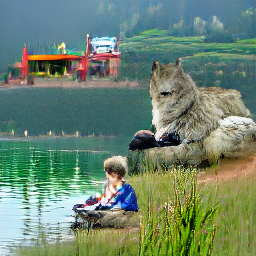 Awais16's tweet photo. Wolf and boy sitting near lake
#AIGenerated https://t.co/0wzIskQD63