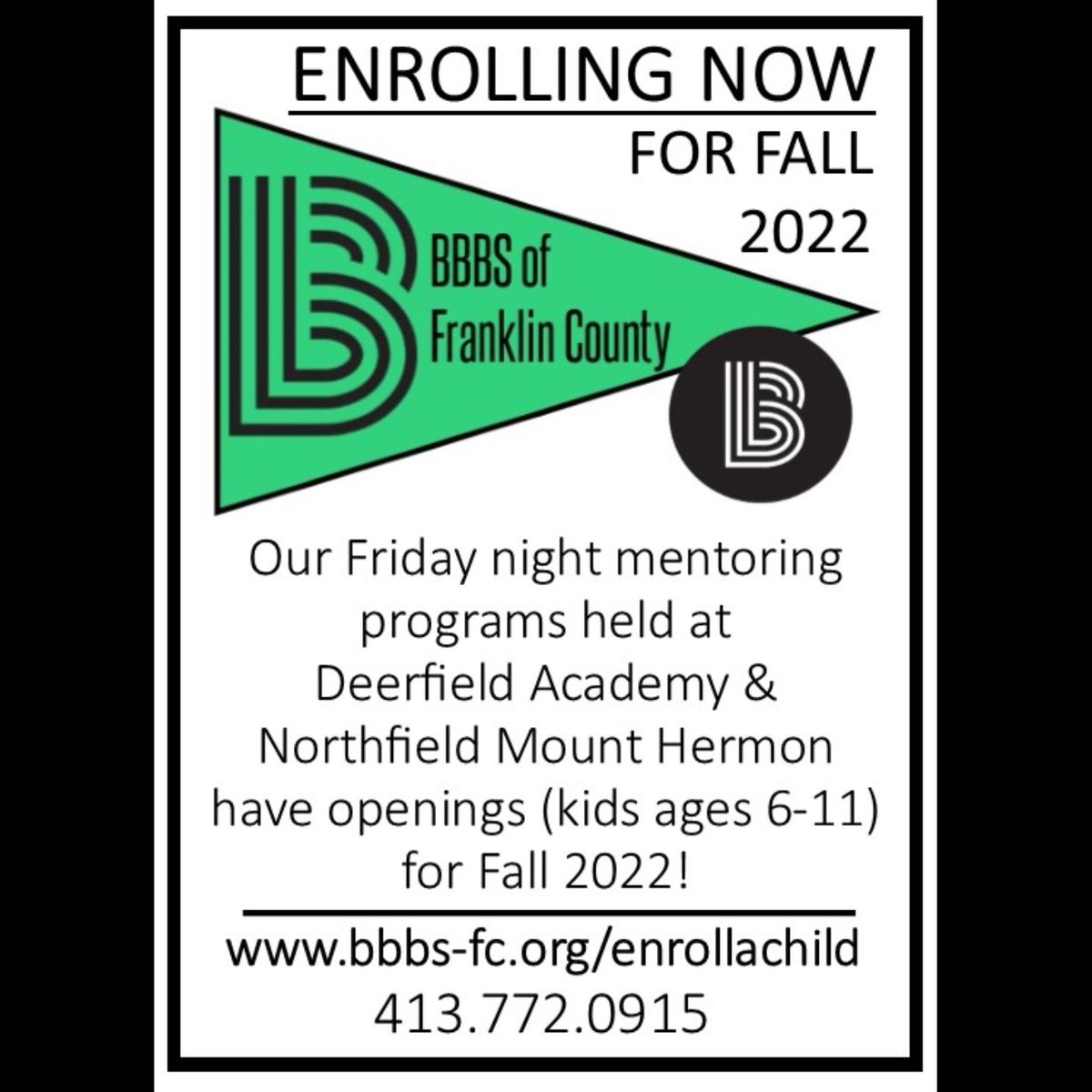 We have begun enrollment in our site-based mentoring programs  for Fall 2022. If you know a child ages 6-11 who could use a friend and mentor and some Friday night fun we have programs for you! Check them out: bbbs-fc.org/enrollachild