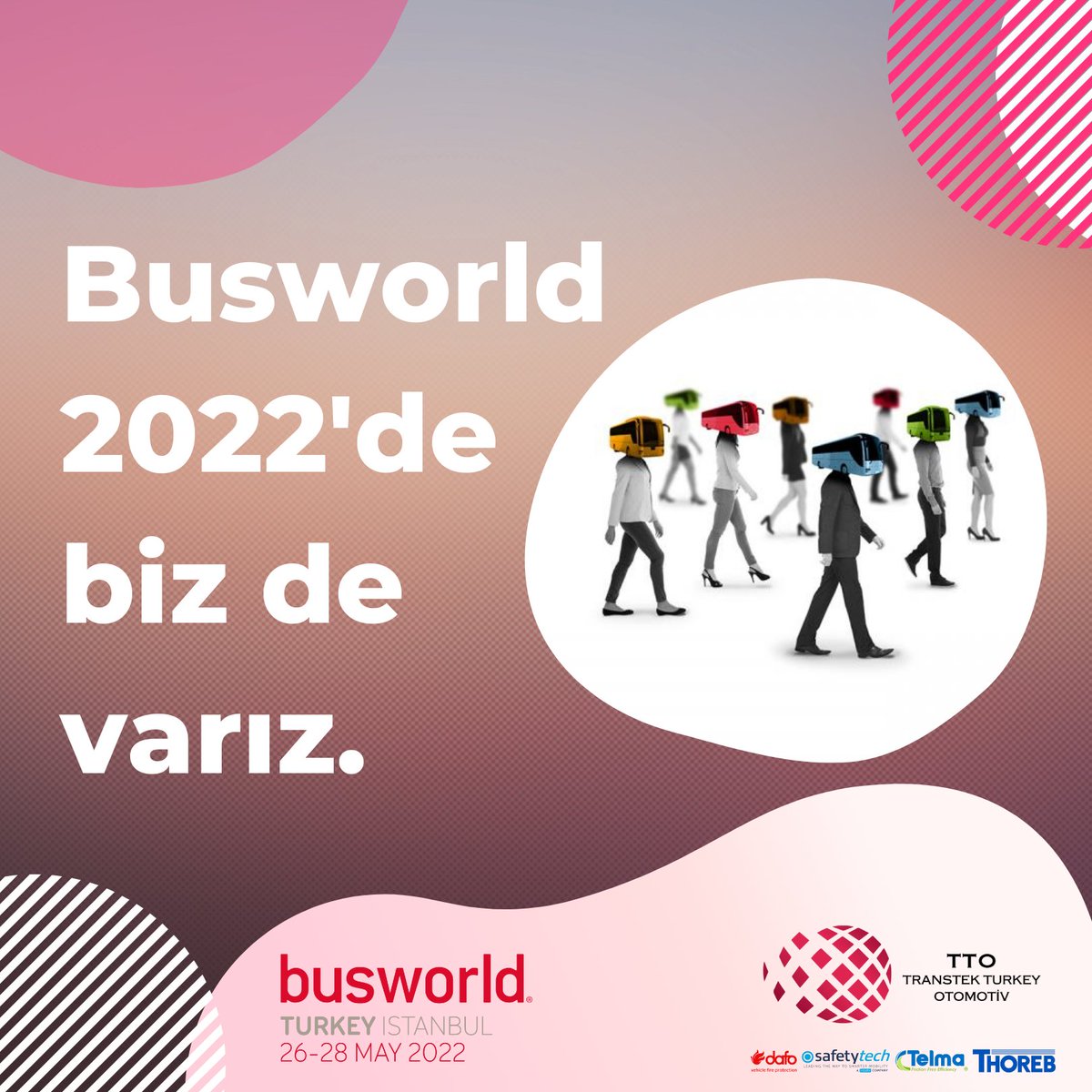 Transtek olarak, araç yangın söndürme sistemi Dafo, ayna - kamera sistemi Safety Tech, Elektromanyetik Retarder Telma ve ITS sistemi Thoreb ile, 26-28 Mayıs tarihlerinde Busworld 2022 Fuarı’nda olacağız. Hall 1, D22 numaralı standımızda bizi ziyaret edebilirsiniz. #busworld