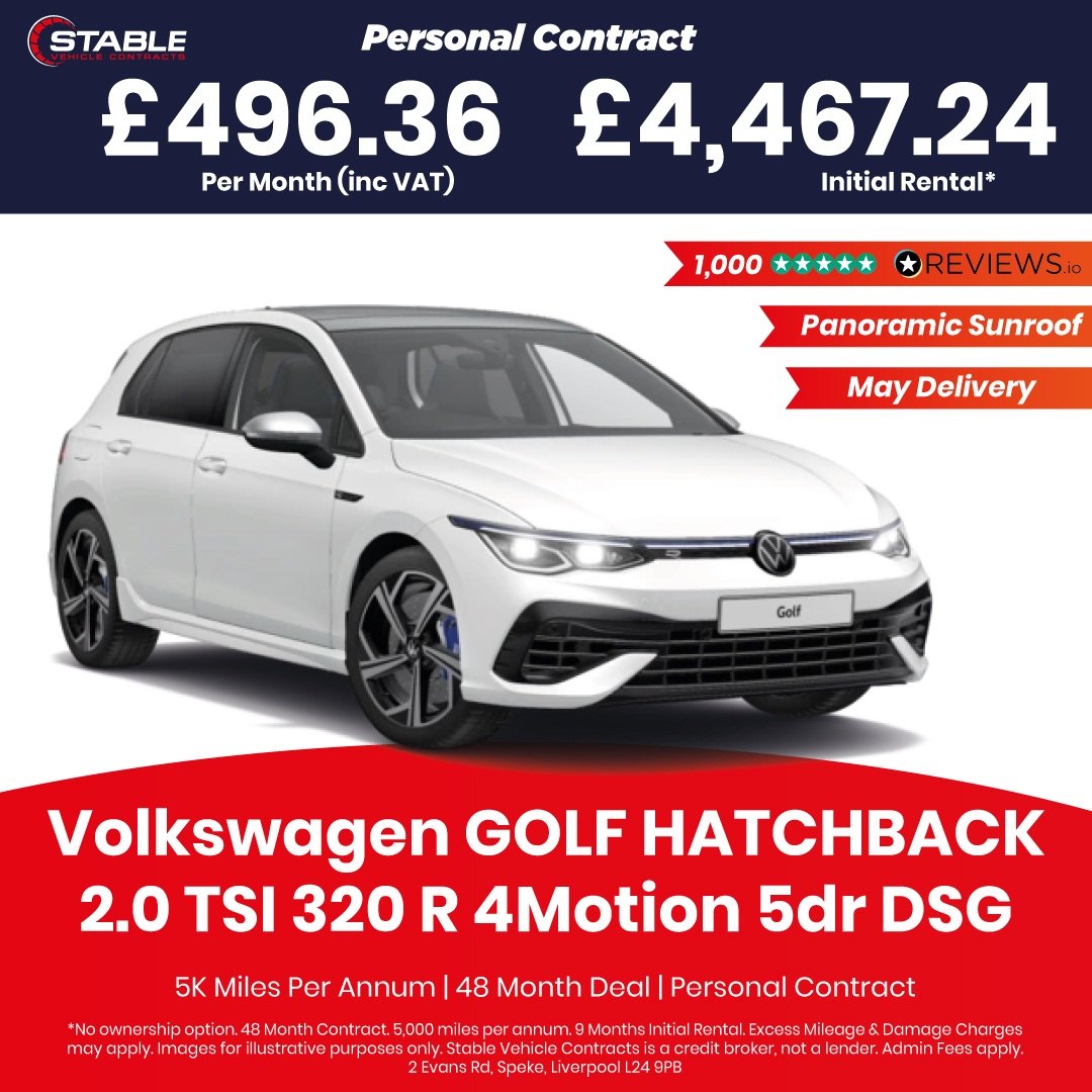 🚨  Beat 'Chip Shortage' with our two Golf R Stock Offers 🚨

Both Models feature:
✅  Adaptive cruise control
✅  Digital cockpit pro
✅  Wireless app connect
✅  Ambient lighting
✅  IQ.Light

Call on 0151 728 4711. Or contact us via Whatsapp: stable.lease/3rjCqSa