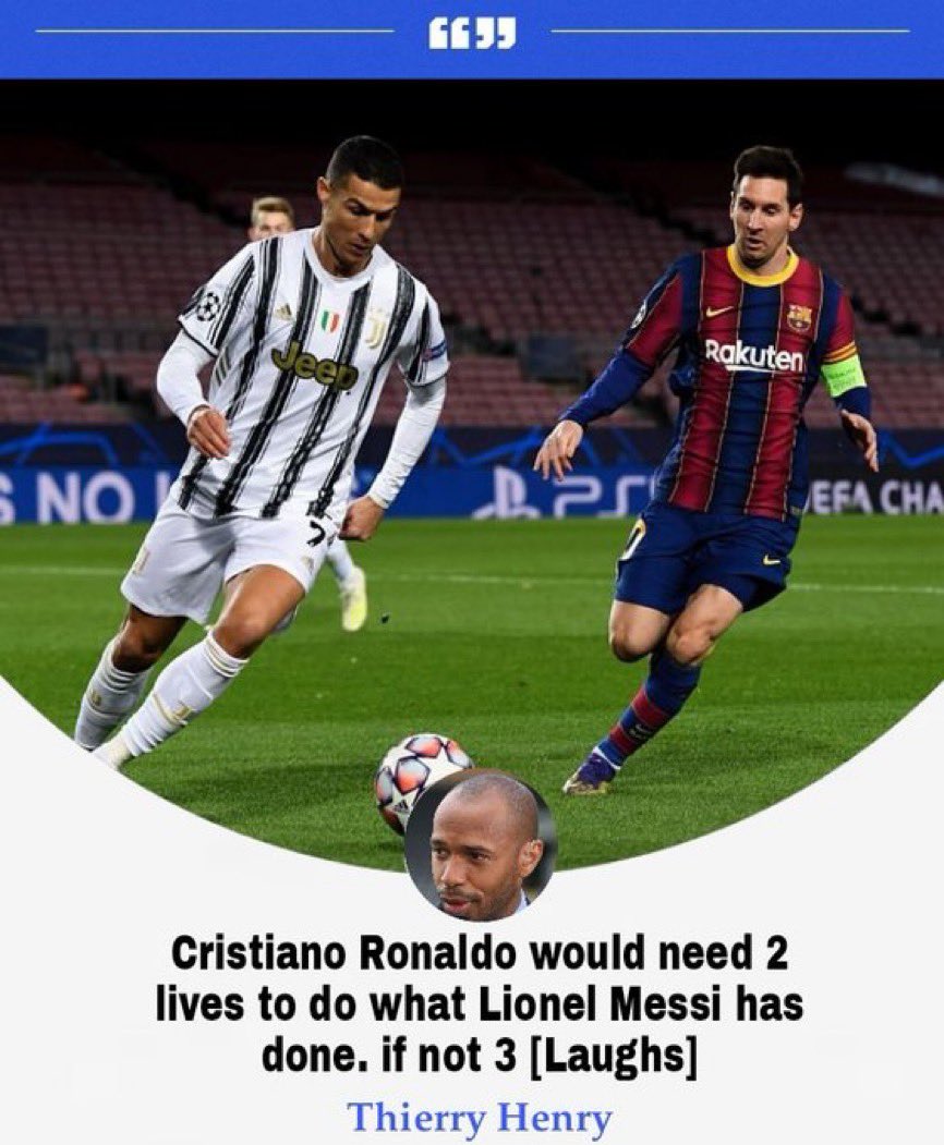 DashingYamal's tweet photo. Thierry Henry thinks that Cristiano Ronaldo would need to do a lot before getting compared to Lionel Messi😳 https://t.co/I5tllfnh9h