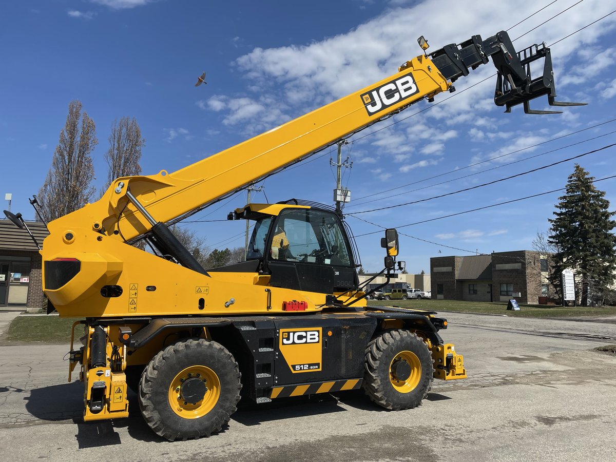 advanceJCB's tweet photo. 🚨New Machine Alert! Just arrived to our Waterloo location.  JCB 512-83R.  12,000lbs Capacity. 83’ Rotator. #jcbna #jcb #advancejcb #newjcb #newmachine https://t.co/8DYdhWdoO0