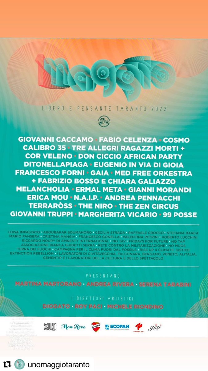 Onorati di esserci…insieme a noi <a href="/ChiaraGaliazzo1/">Chiara Galiazzo</a> <a href="/BossoFabrizio/">fabrizio bosso</a> ❤️❤️❤️ #unomaggiotaranto