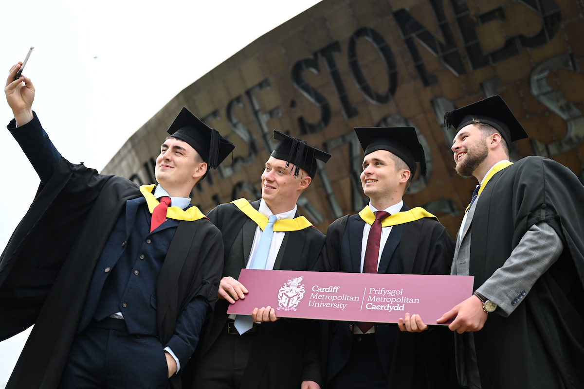 cardiffmet's tweet photo. Our sport students scrub up pretty well off the pitch! Well done to the Class of 2020 who graduated in style earlier today 🎉 https://t.co/tAKIzpskpq