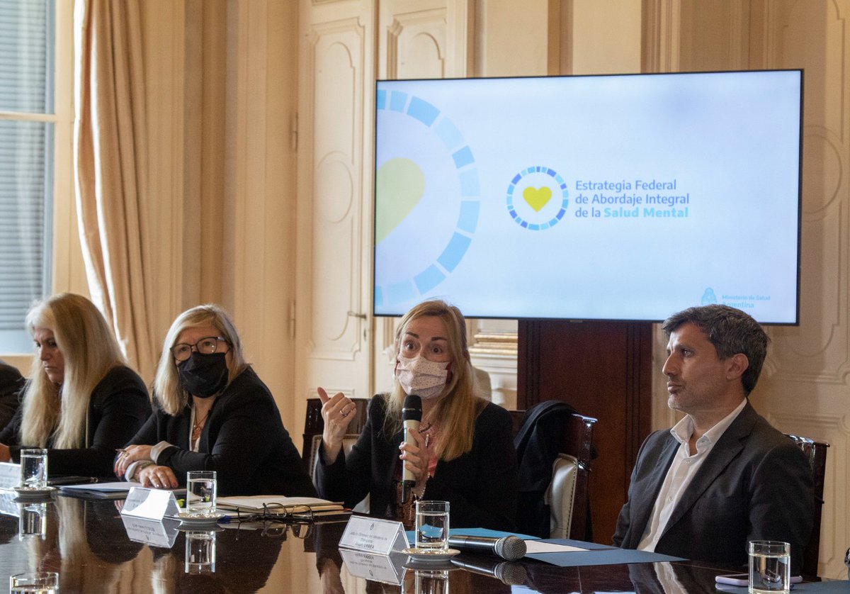 MinSalud_Ar's tweet photo. Reunión extraordinaria de la Comisión Nacional Interministerial en Políticas de Salud y Adicciones para elaborar una estrategia federal que aborde la salud mental y el consumo problemático desde una perspectiva integral.
+https://t.co/T9DooeIibn https://t.co/FrTYaiLcLI