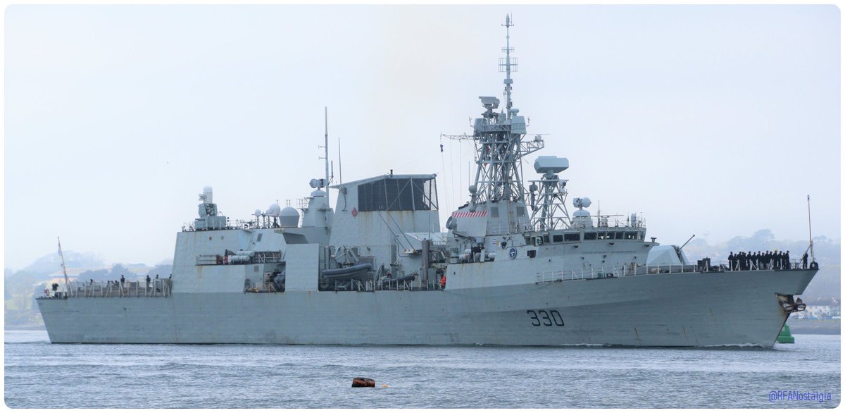 WarshipCam's tweet photo. HMCS Halifax (FFH 330) Halifax-class frigate leaving Plymouth, England - April 12, 2022 #hmcshalifax #ffh330

* photo courtesy of @RfaNostalgia https://t.co/eqnCBRDPht