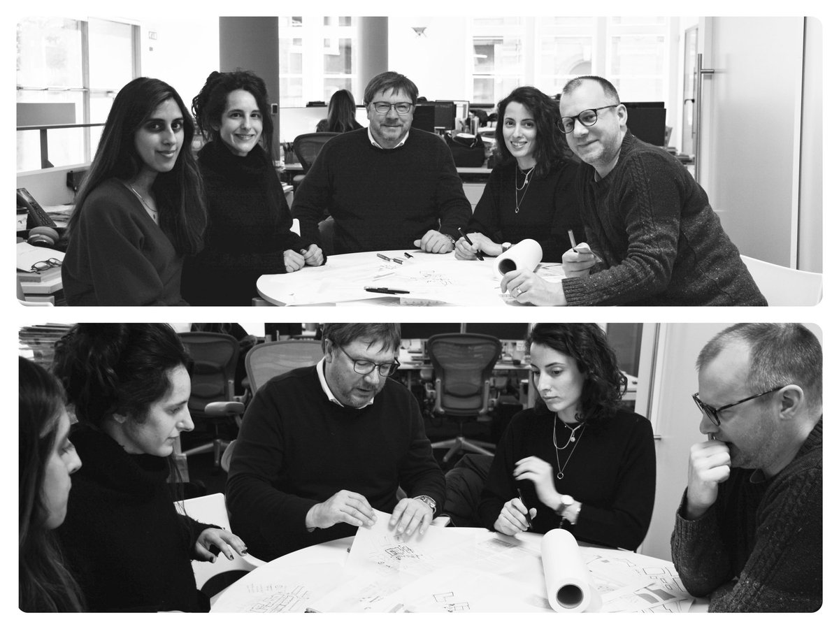Chris, Athina, Carolina, Bina and Tomas working hard on a competition for a large site in North London…  
#architects #design #competition #teamwork