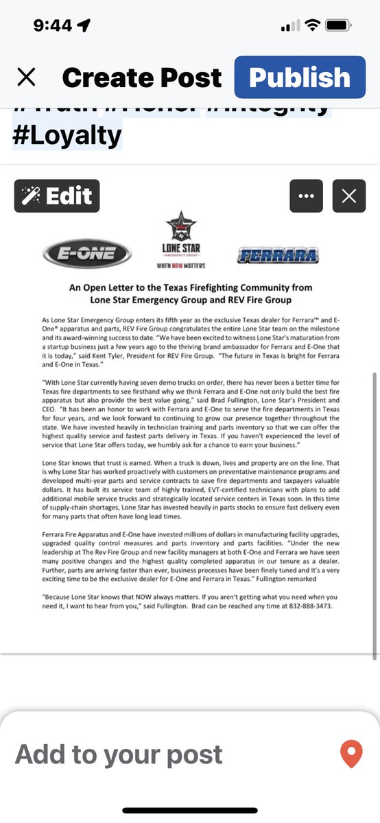 LoneStarEG's tweet photo. There has never been a better time to buy a @FerraraFire or @EONE_FireTrucks apparatus in Texas! 

An open letter from us, E-ONE, Ferrara Fire Apparatus &amp; @revgroupinc to the TX Firefighting community &amp; @texasfirechiefs 
 
#LonestarState https://t.co/4AtIJQBVX4