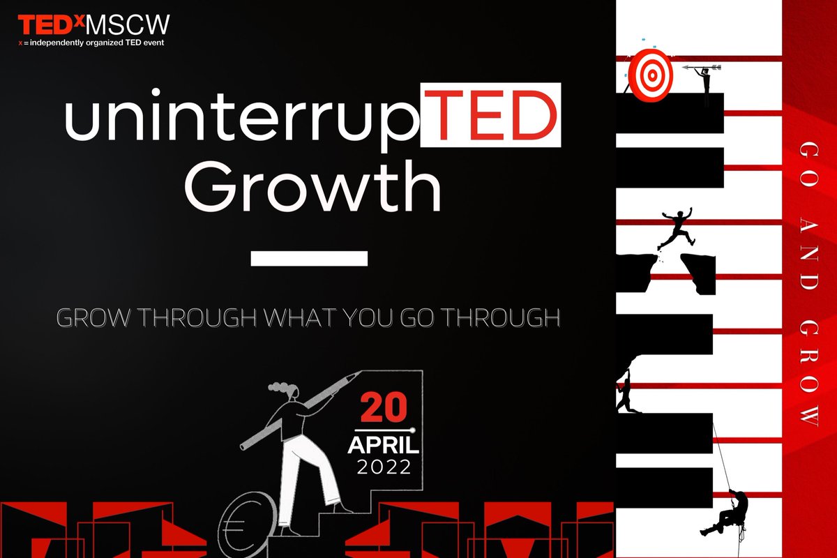 tedxmscw's tweet photo. We are proud to present you the theme of TEDXMSCW'22 💫
 
"UninterrupTED Growth- Grow Through What You Go Through" 🌱✨
 
#ted #tedtalk #tedx #tedxmscw #ideasworthspreading #uninterrupted #mscw #matasundricollege #delhiuniversity #theme #themereveal #tedxthemerelease  #growth https://t.co/65rwLvgoq8