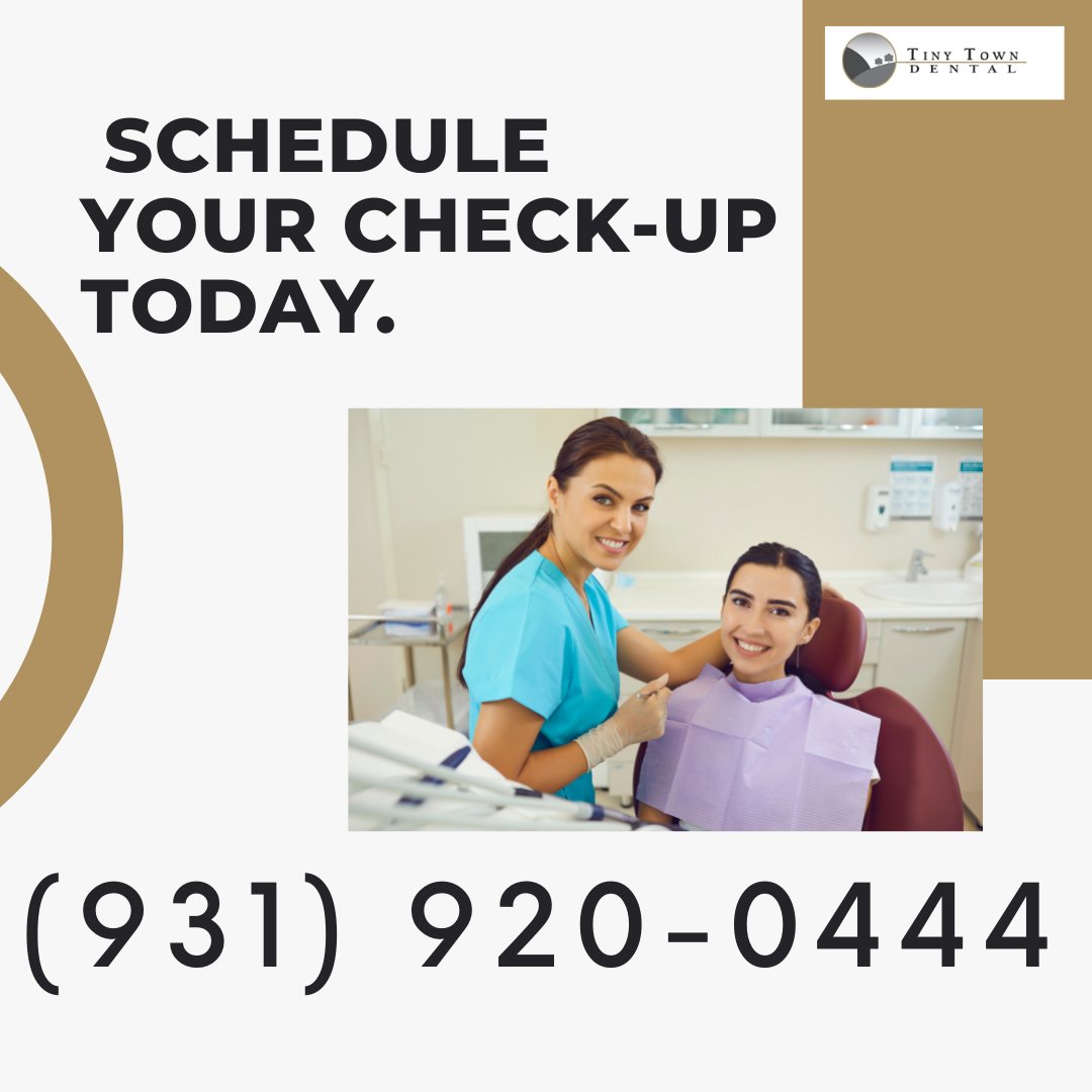The American Dental Association recommends a visit to the dentist at least once a year, but making an appointment once in six months prevents a host of oral-related problems. Schedule your check-up today. (931) 920-0444 #tinytowndentist #tinytowndental #oralhealth #dentist