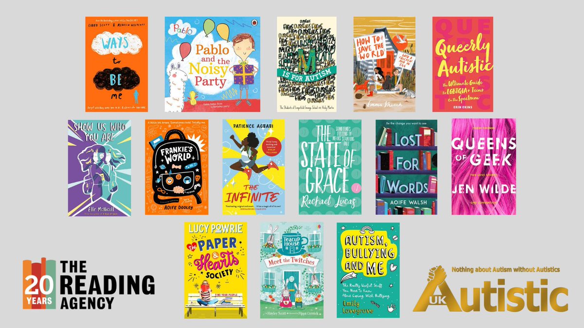 readingagency's tweet photo. Created with @autisticuk, our April booklist for children and young people includes brilliant books written predominantly by autistic authors and featuring autistic main characters! 📚

https://t.co/LaiSdmCIaK https://t.co/jjFDOy0Y4k