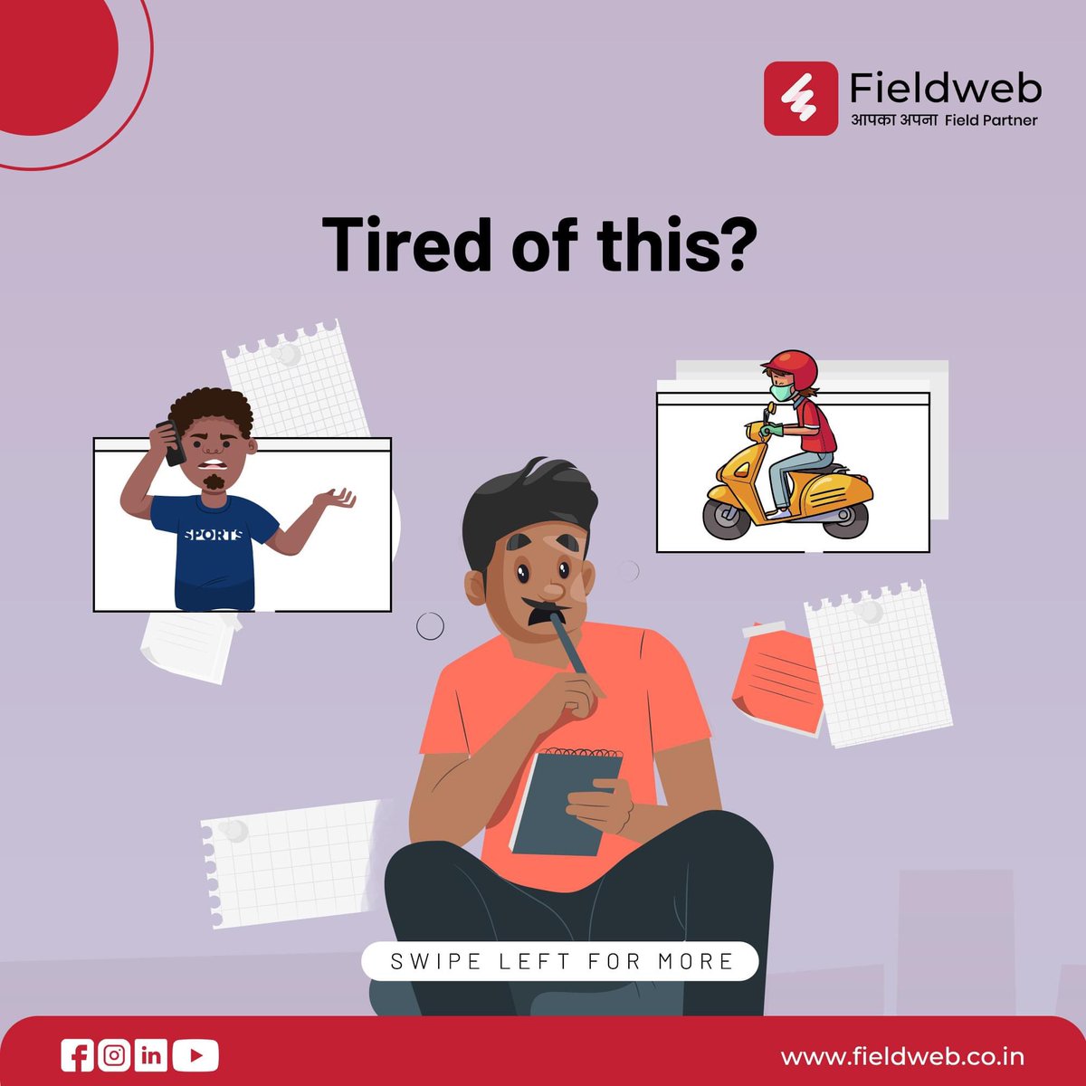 field_web's tweet image. Tired of calling your field workers to know their location?
Switch to FieldWeb now and know about their whereabouts: bit.ly/32y4VlP

#fieldweb #money #digital #management #investing #technology #feedback #AI #tuesdayvibe #tuesdaymotivations