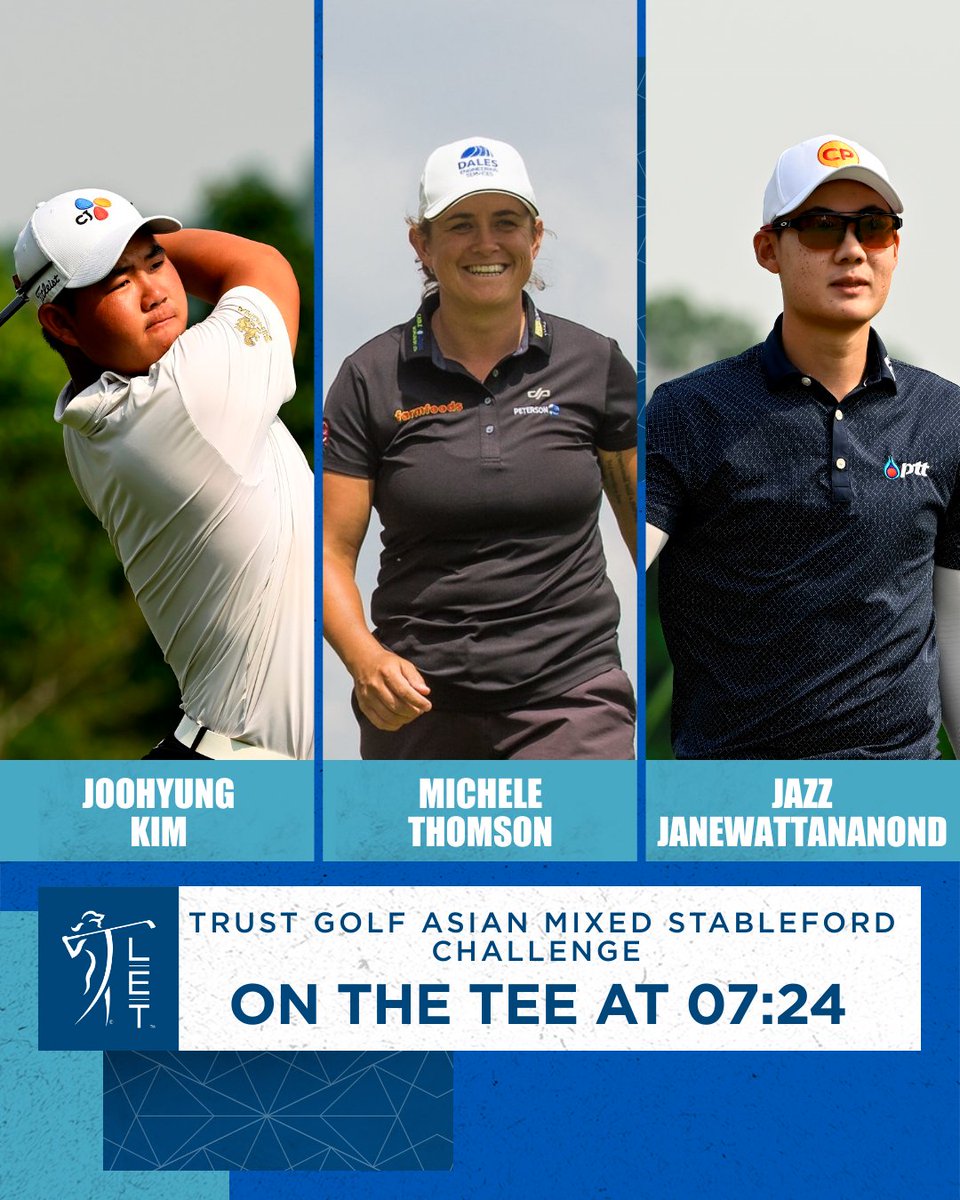 LETgolf's tweet photo. After finishing T10 last week @micheletgolf will tee off tomorrow in Thailand alongside Joohyung Kim &amp; Jazz Janewattananond 🏴󠁧󠁢󠁳󠁣󠁴󠁿🇰🇷🇹🇭

#RaiseOurGame | #TrustGolfAsianMixedStablefordChallenge https://t.co/eK9G4l7Bc5