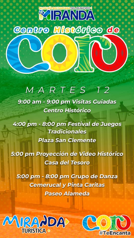 DunaDigital's tweet photo. Agenda turística para este martes 12 de abril en Coro https://t.co/PMgZZUOTnj