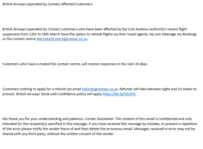 brucenmurphy's tweet photo. How many 20 days allotments should I wait @kulula #comair - I have waited 21 days since my initial email and no communication from you! This is pathetic! https://t.co/fseqEeA8HH