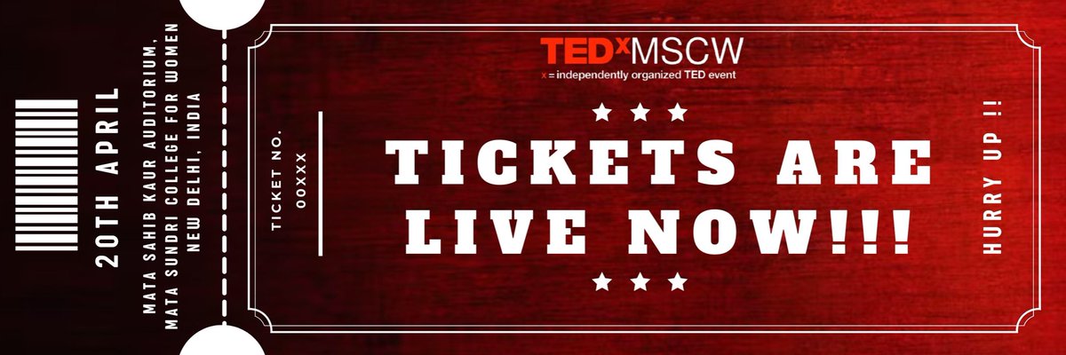 tedxmscw's tweet photo. TEDxMSCW is finally here!!🖤❤️

Date🗓 - 20th April,2022
Venue📍- Mata Sundri College for Women, University of Delhi, New Delhi.

Tickets' particulars-
1) PLATINUM Ticket◻️ 
  Cost - ₹ 1100/-

2) GOLD Ticket⚜️
 Cost - ₹ 1000/- https://t.co/YjID44rrtr
