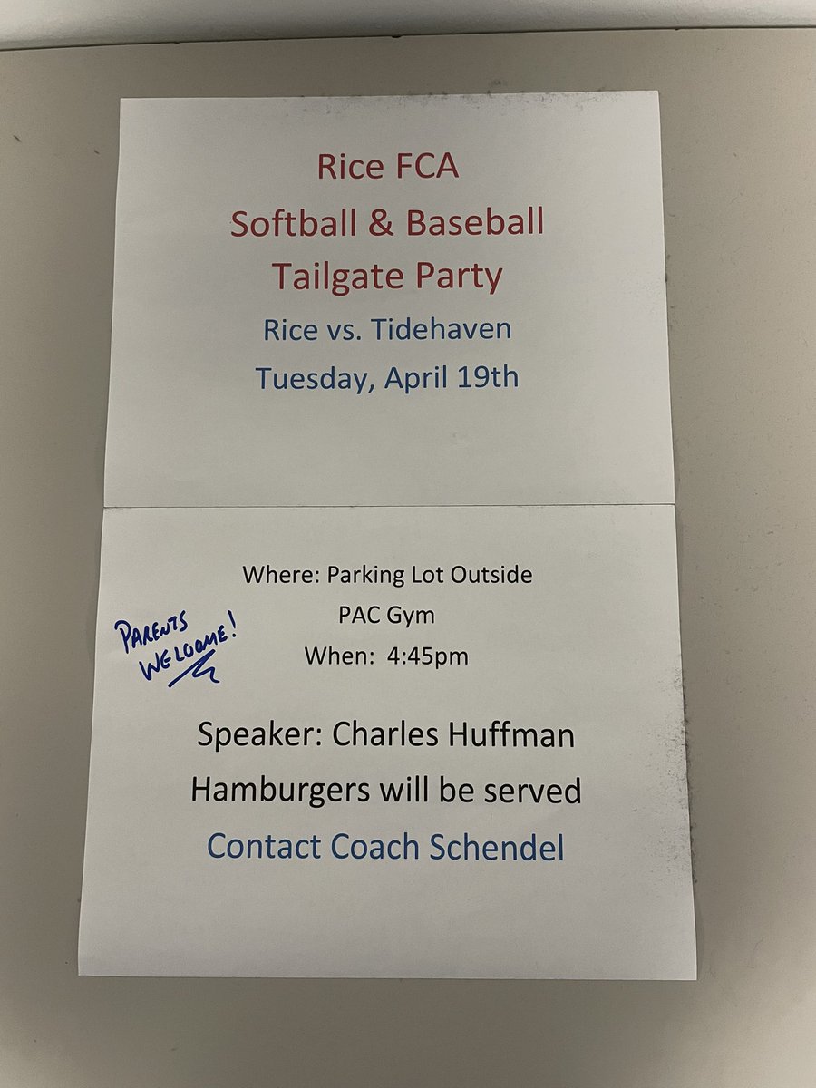 ricehsraiders's tweet photo. Rice FCA announcement https://t.co/WZRvQmq860