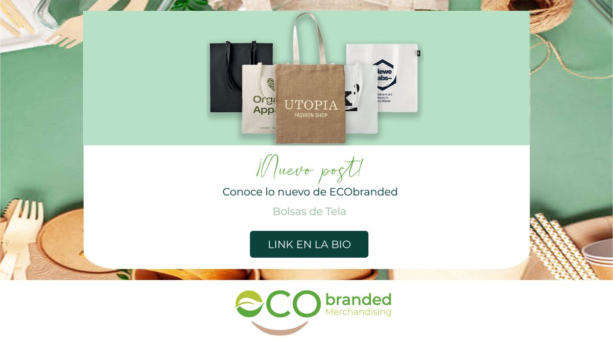 No te pierdas nuestra amplia selección de bolsas de tela en nuestra web y marca la diferencia. Contribuyes a la disminución de uso de plásticos ayudando a tu planeta siendo más limpio, más puro.
#ecologico #medioambiente #sostenibilidad
#plasticfree #bolsasecplogicas
