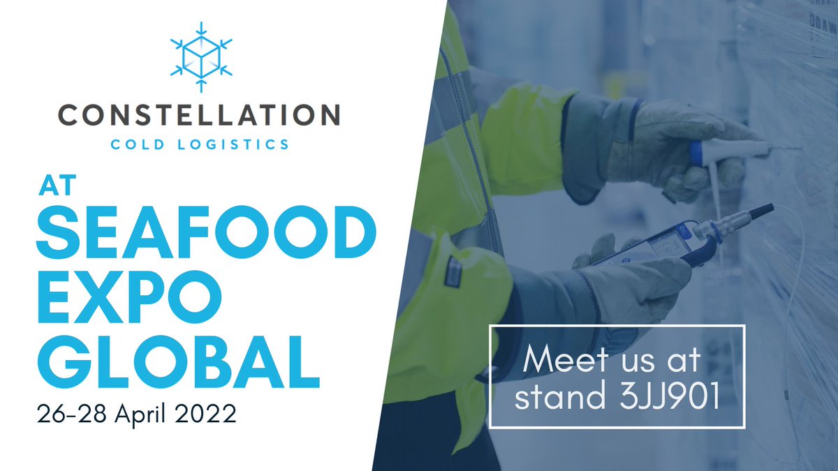 Join the Constellation Cold Logistics team at #SeafoodExpoGlobal22 in Barcelona from 26-28 April (stand 3JJ901) and learn more about the exceptional capabilities of our market-leading network of companies, offering best-in-class #coldchain solutions across Europe. #SEG22