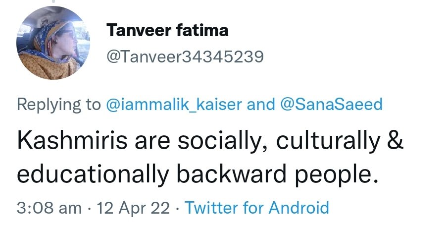 iammalik_kaiser's tweet photo. @UdarOfficial When I showed a mirror to #Patwaran and in return what she said about me and my Kashmir. My only fault was that I was supporting Imran Khan sitting in Srinagar Kashmir.
Plz expose her it's a humble request by a kashmiri 🙏🙏🙏 https://t.co/4BEQ1CjBaY