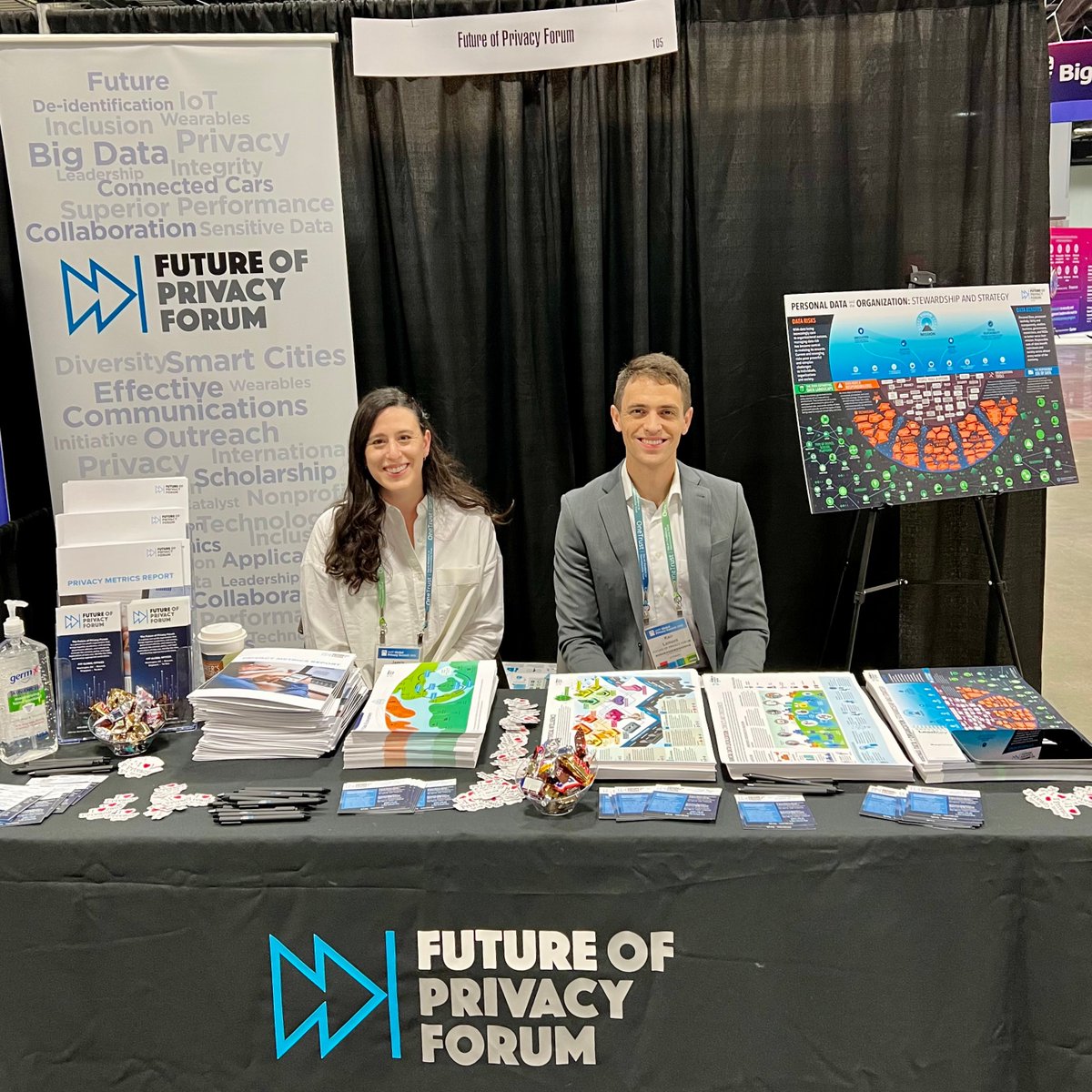 futureofprivacy's tweet photo. Good morning @PrivacyPros #GPS22 participants!
Feel free to swing by booth 105 to learn more about our mission, and speak with our #privacyexperts, Jamie Gorosh and @keir_lamont! https://t.co/YiVbDFi8yN