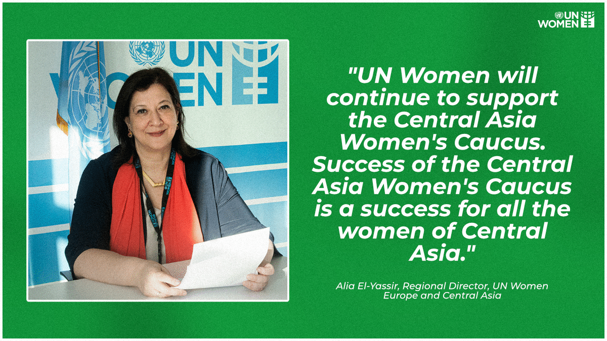 UN Women CentralAsia (@unwomenctrlasia) on Twitter photo Today, our Regional Director <a href="/elyassir_alia/">Alia El-Yassir</a> underlined UN Women's commitment to continuing its work in promoting women's leadership for sustainable peace & development in #CentralAsia.
We are proud to partner w/ the Central Asia Women's Caucus and its members in these efforts! Today, our Regional Director <a href="/elyassir_alia/">Alia El-Yassir</a> underlined UN Women's commitment to continuing its work in promoting women's leadership for sustainable peace & development in #CentralAsia.
We are proud to partner w/ the Central Asia Women's Caucus and its members in these efforts!
