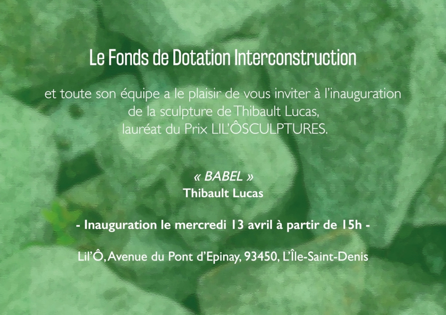 Découvrez, ce mercredi 13 avril à 15h sur l'Île Saint Denis , "Babel", #sculpture de Thibault Lucas, lauréat du prix Lil'ôsculptures. 
Avec <a href="/HalageAssociat1/">Halage // Association</a> 
fonds-de-dotation.interconstruction.fr/le-laureat-du-…
#art #ilesaintdenis #laureat #babel