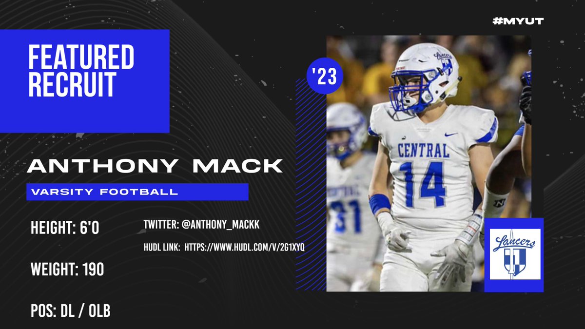 Brookfield Central FB (@bc_lancer_fb) on Twitter photo Today's featured 2023 recruit is <a href="/Anthony_mackk/">Anthony Mack</a>. HUDL link: hudl.com/v/2GBxFM #RecruitBCFB Today's featured 2023 recruit is <a href="/Anthony_mackk/">Anthony Mack</a>. HUDL link: hudl.com/v/2GBxFM #RecruitBCFB