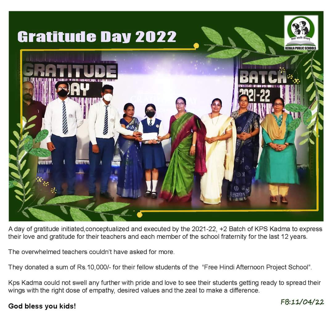 KPS_AOC's tweet photo. A day of gratitude initiated, conceptualized and executed by the 2021-22, +2 Batch of KPS Kadma. @CharuPragya
@KunalSarangi @paul_sanjiv 
#CompassioninAction #gratitude #empathy https://t.co/I9zS6sqhom