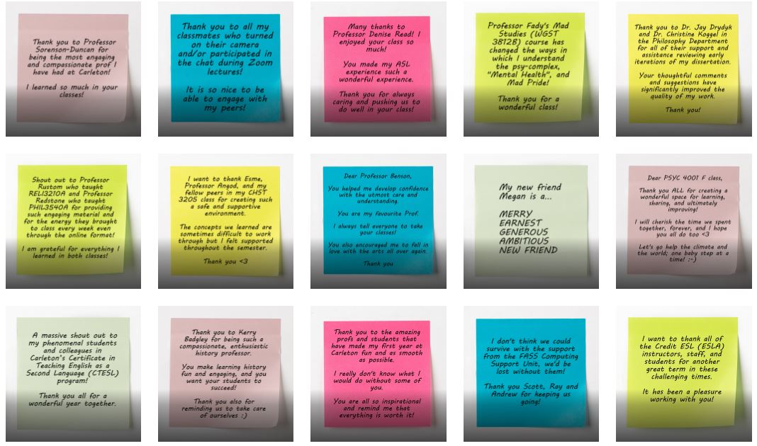 What a fantastic idea!  The Faculty of Arts and Social Sciences (FASS)  "Cultivating Kindness" campaign allows the Carleton community to post little anonymous kind notes.
carleton.ca/fass/kindness-… 
<a href="/CU_FASS/">Carleton's Faculty of Arts and Social Sciences</a> <a href="/Carleton_U/">Carleton University</a> <a href="/ALDSCarleton/">ALDS Carleton</a>