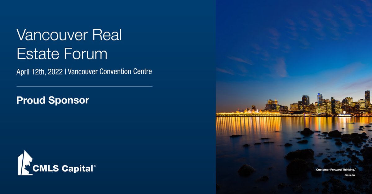 CMLSfinancial's tweet photo. CMLS Capital is proud to sponsor the Vancouver Real Estate Forum. The conference takes place today at the Vancouver Convention Centre. Be sure to check it out!
#CMLSFinancial #realestate #CRE #VREF22 @re_forums https://t.co/q0IY7fEkL0