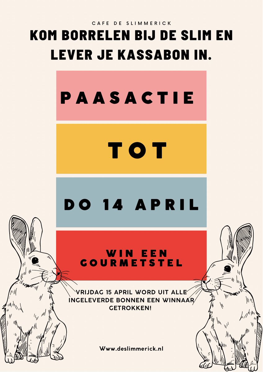 CSlimmerick's tweet photo. Kom jij lekker borrelen, dan maak jij kans op een gourmetstel! 🐰🥚🌺 #bezoekwestland #naaldwijkwinkelrijk #winactie #paasactie #gourmetten #paashaas https://t.co/vHi6HOiu0i
