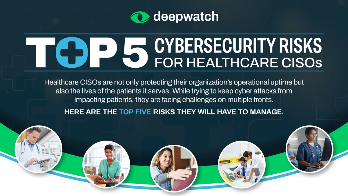 deepwatch_sec's tweet photo. While CISOs and their SecOps teams are trying to keep cyberattacks from reaching patients, they are facing risks on multiple fronts.
View the full infographic for the Top 5 risks to manage in 2022: https://t.co/jt9JWinyEZ
#healthcarecybersecurity #MDR #hospitalcybersecurity https://t.co/LaPTW9Pikt