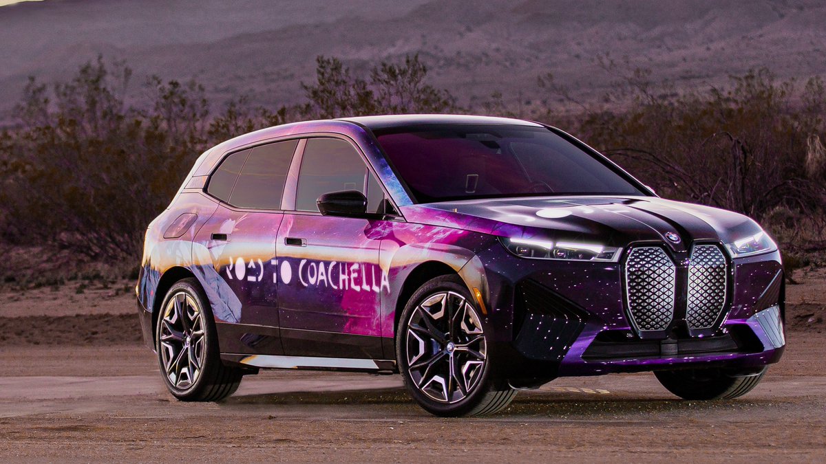 BMW's tweet image. From Planet Her to Coachella 🛸 We're back with @dojacat 🌟

#RoadToCoachella #BMW #BMWi #THEiX #BornElectric