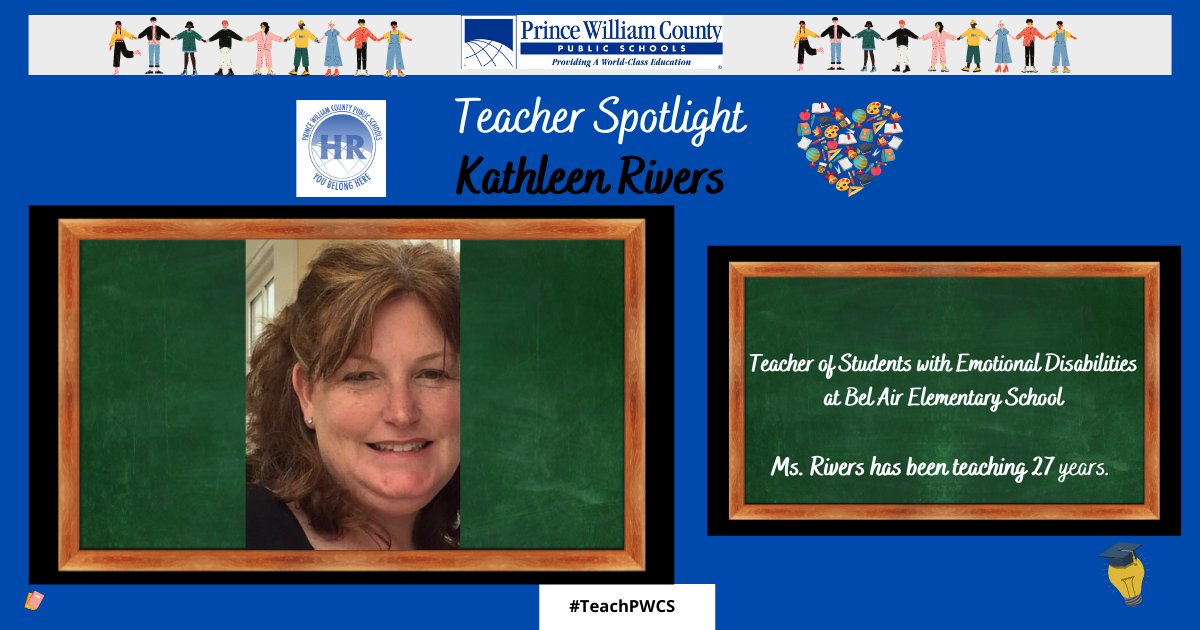 PWCSRecruit's tweet photo. #pwcsteacherspotlight

Meet Kathleen Rivers

"I wanted to be a teacher since I had Mrs. McMillan in 3rd grade.  She made me fall in love with teaching and school."

@Bel_Air_ES https://t.co/vuxQKpIZrf