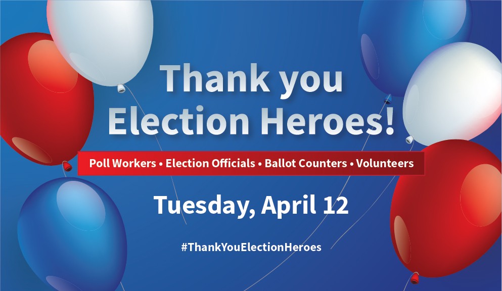 A big thank you to all election workers! Our democracy relies on your hard work, dedication, and integrity. You are heroes!

#ThankElectionHeroes