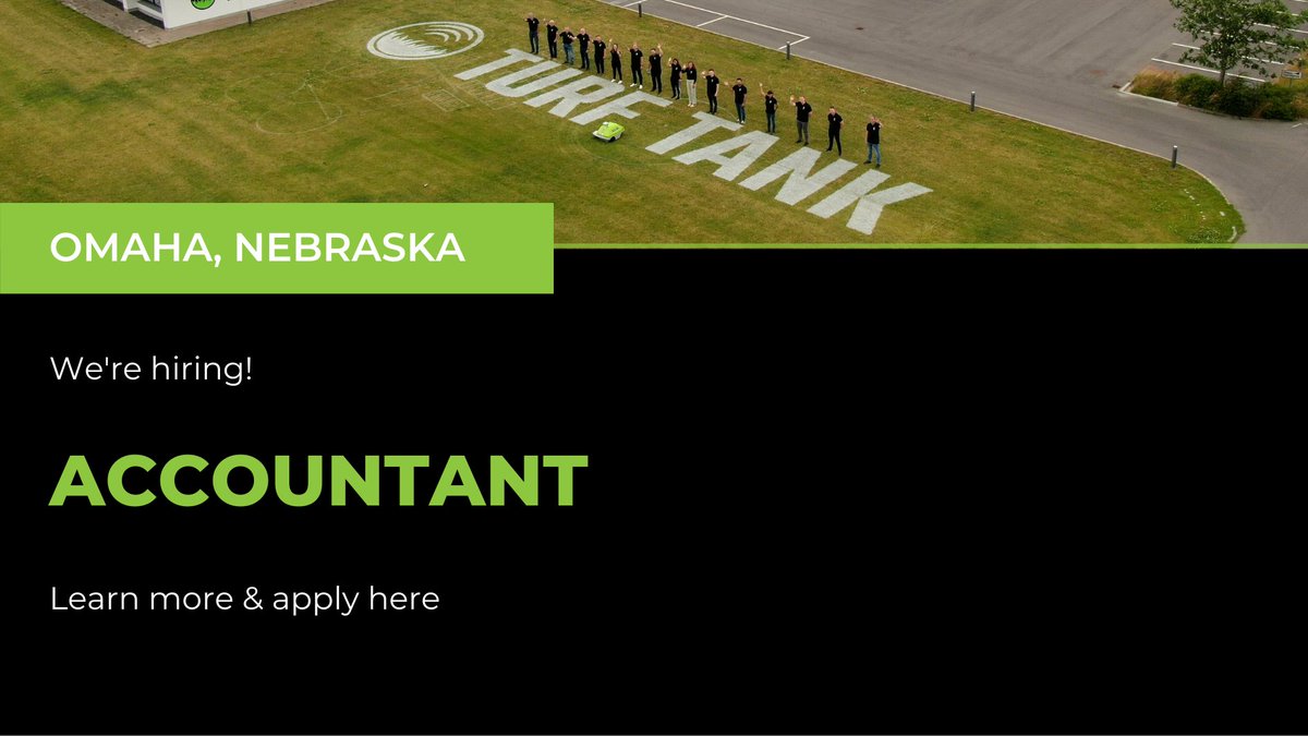 Turf_Tank's tweet photo. Are you an experienced Accountant? If so, you're in the right spot! 😁
You will have the opportunity to build yourself a great career, while working with our team located all over the world!
#hiring #jobalert #jobfind #accountant #accounting #robotics https://t.co/U5z0mr4baE