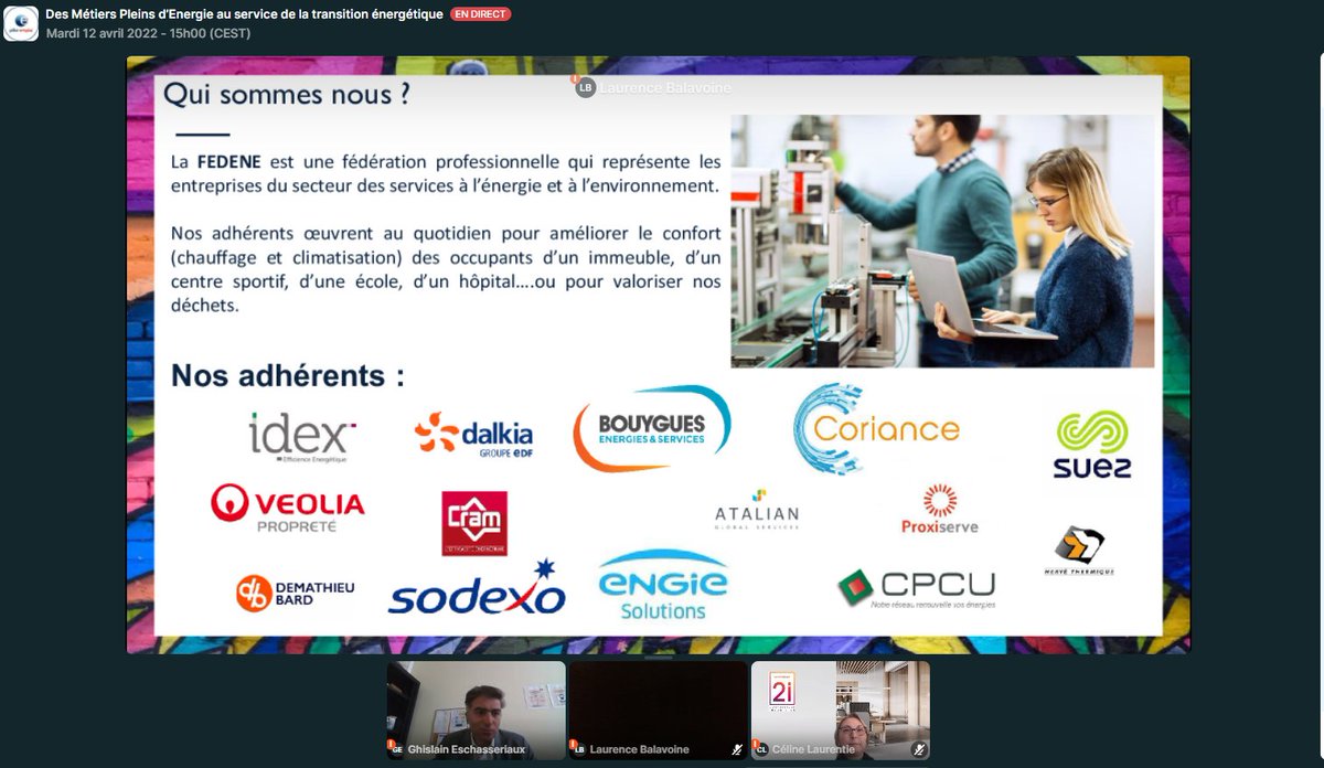 [#Webinaire] - La semaine de recrutement des métiers de l'industrie organisée par @poleemploi_IDF et <a href="/Opco2i/">OPCO 2i</a> , <a href="/G_Eschasseriaux/">Gh_Eschasseriaux</a> , délégué général <a href="/_FEDENE_/">FEDENE</a>  présente nos métiers pleins d'énergie au service de la #transitionenergetique ! #Onrecrute #formation #alternance #metier