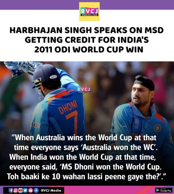 RVCJ_FB's tweet photo. Harbhajan Singh on India's World Cup https://t.co/fgiinVlhzX
