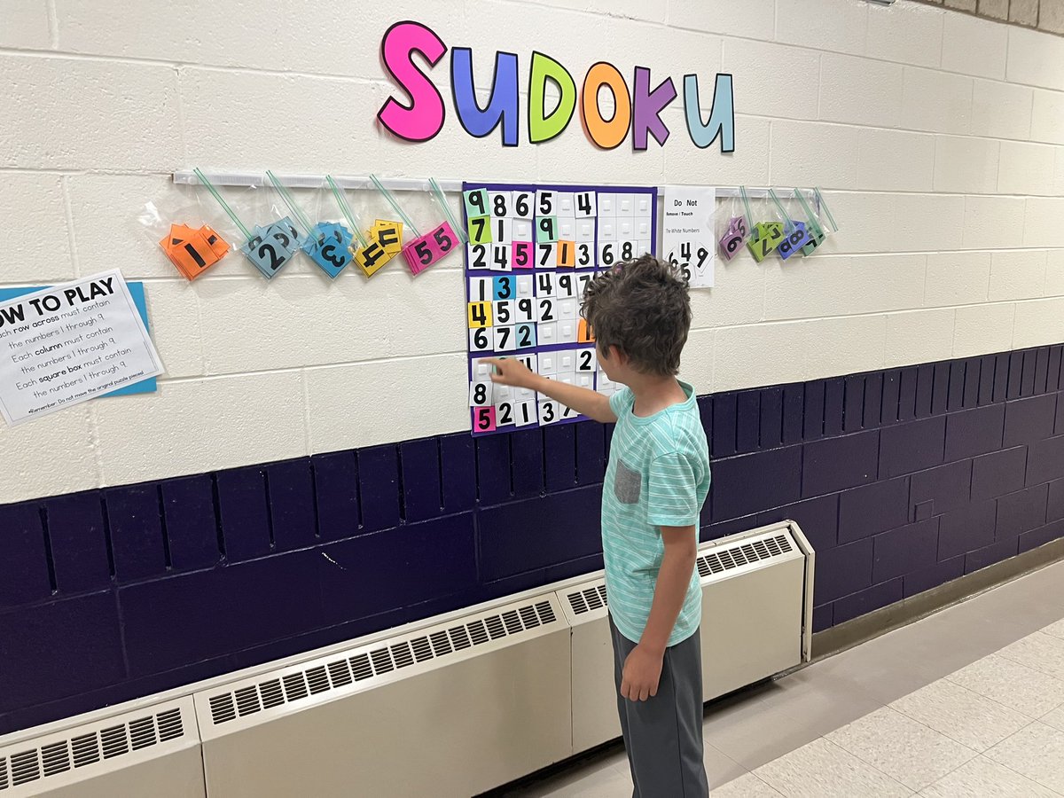 Check out our new school wide Sudoku board for all students to stop by, ponder, and play! Thank you Mrs.Parkinson for getting this set up for our students! #BeEasley #WeAreDPS