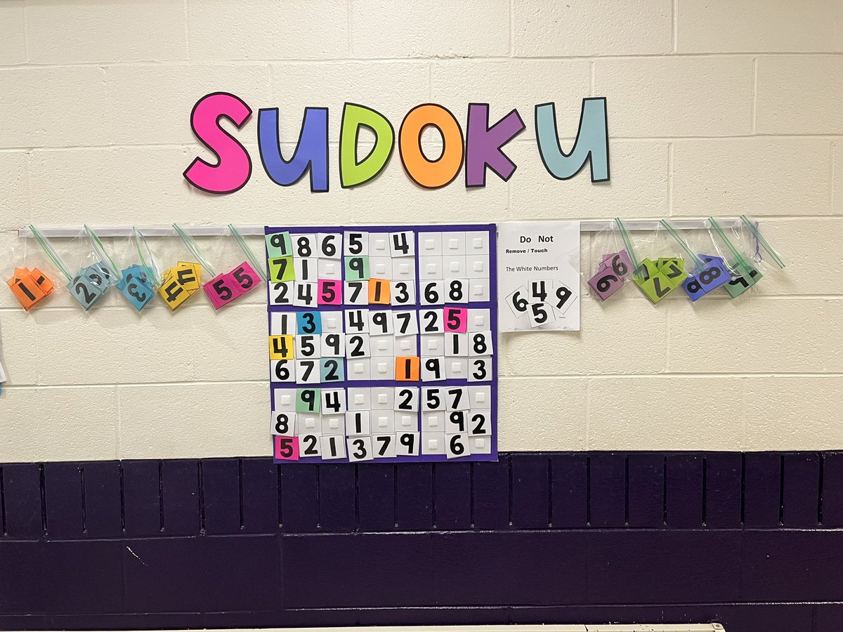 EasleyYrElem's tweet photo. Check out our new school wide Sudoku board for all students to stop by, ponder, and play! Thank you Mrs.Parkinson for getting this set up for our students! #BeEasley #WeAreDPS https://t.co/qDsbJT1M4f
