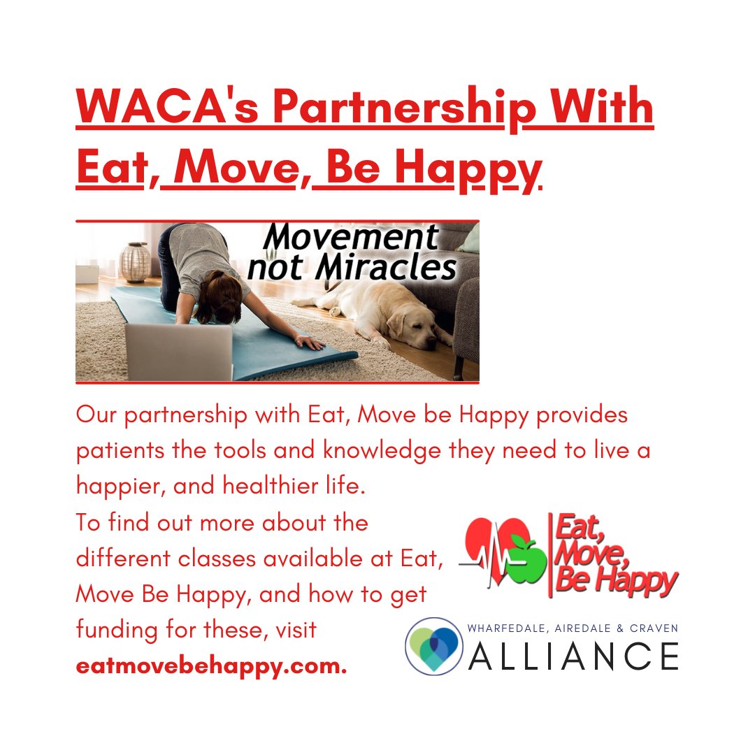 Our partnership with Eat, Move be Happy provides patients the tools and knowledge they need to live a happier, and healthier life.

To find out more about the different classes available at Eat, Move Be Happy, and how to get funding for these, visit eatmovebehappy.com.