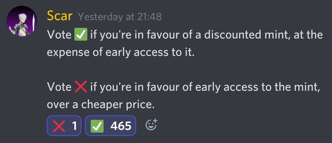 WarriorsvAliens's tweet photo. The community requested, and we delivered 🤝

After a discussion on whitelist perks, we ran a vote in our discord to see how favourable the decision was to our community as a whole, and the results were overwhelming.

As a result, WL/Public members mint on the same day at 0.05Ξ https://t.co/BoBVSkxTgS